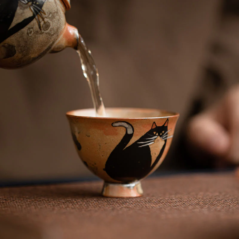Small Cute Cat Teacup Kung Fu Tea Cup 60ml