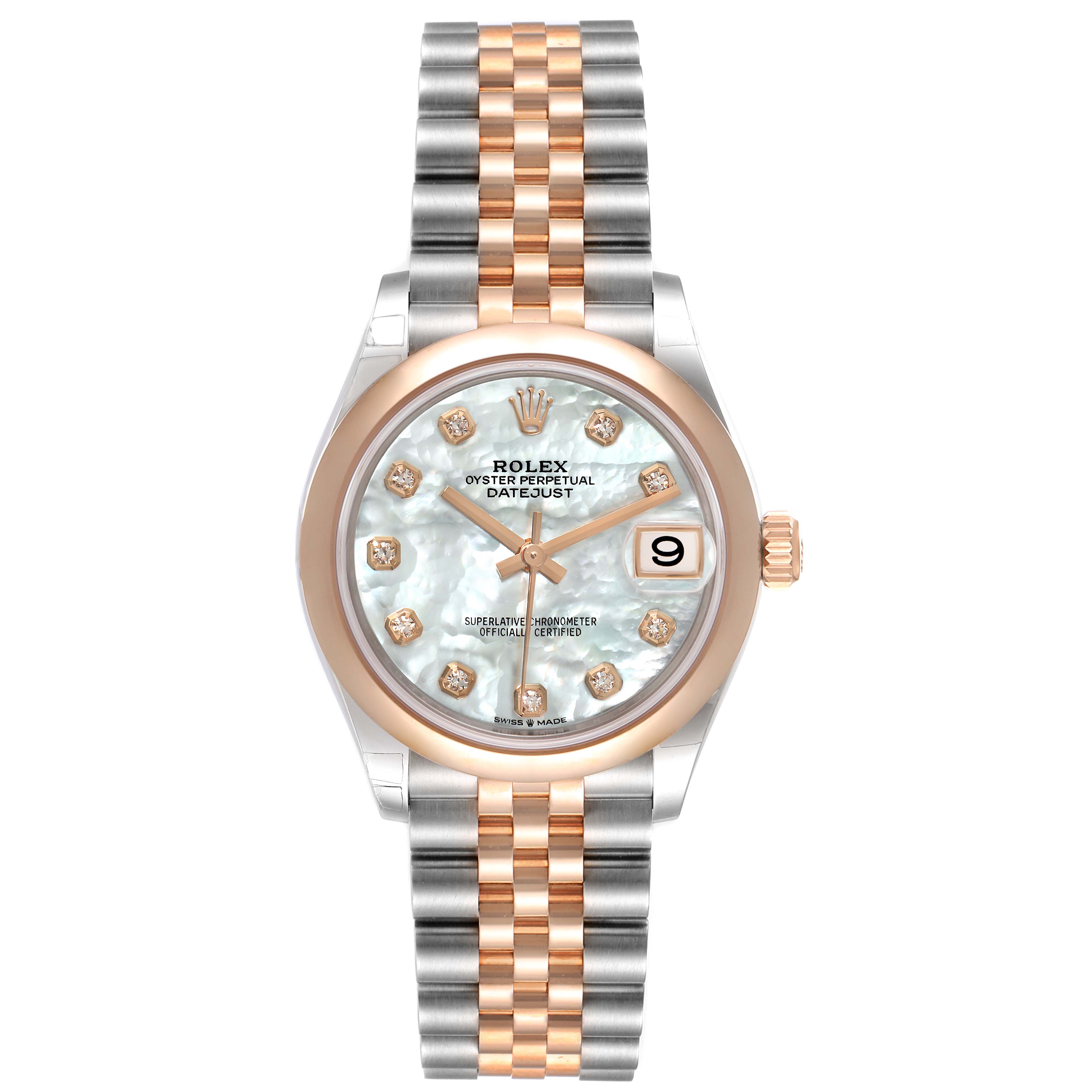 【Super Clone】RLX Datejust m278241-0025/0026 White Mother-of-Pearl 31mm Dial Oyster Bracelet Watch