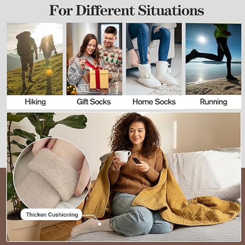 5 Pairs Womens Merino Wool Socks