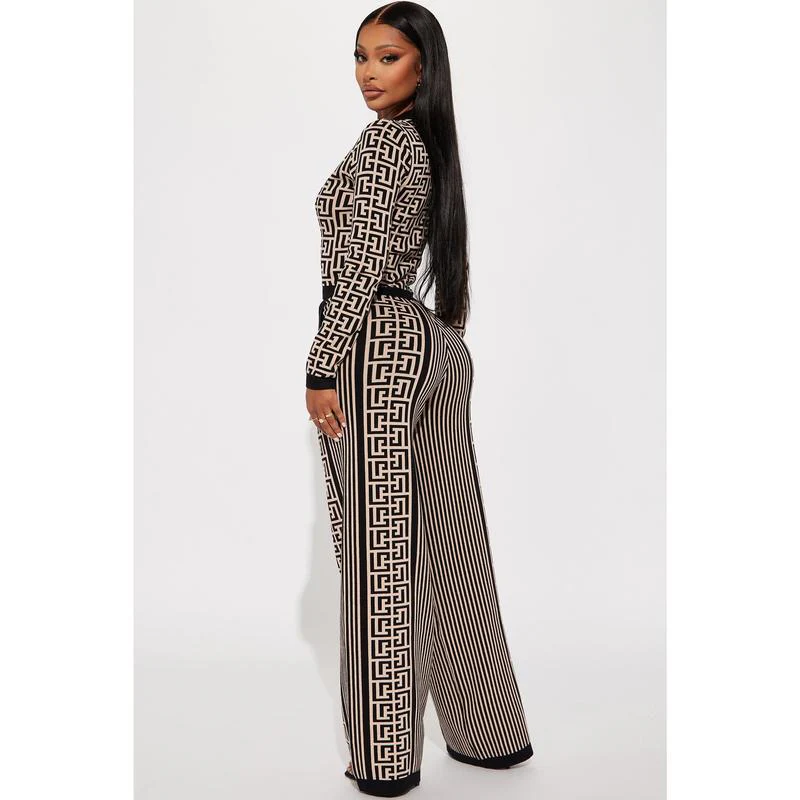 Stay Pretty Sweater Pant Set - Black/combo