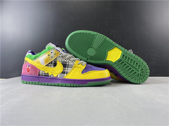 NK SB DUNK LOW PRO IW PURPLE/YELLOW-VIOLET-PINK 318403-137