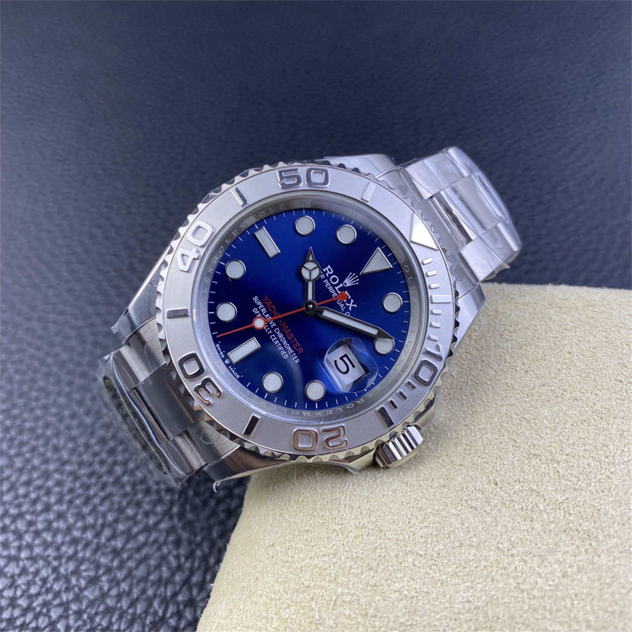 Rolex Yacht-Master Blue Dial Replica – Clean Factory 40mm Platinum Bezel 3235 Clone