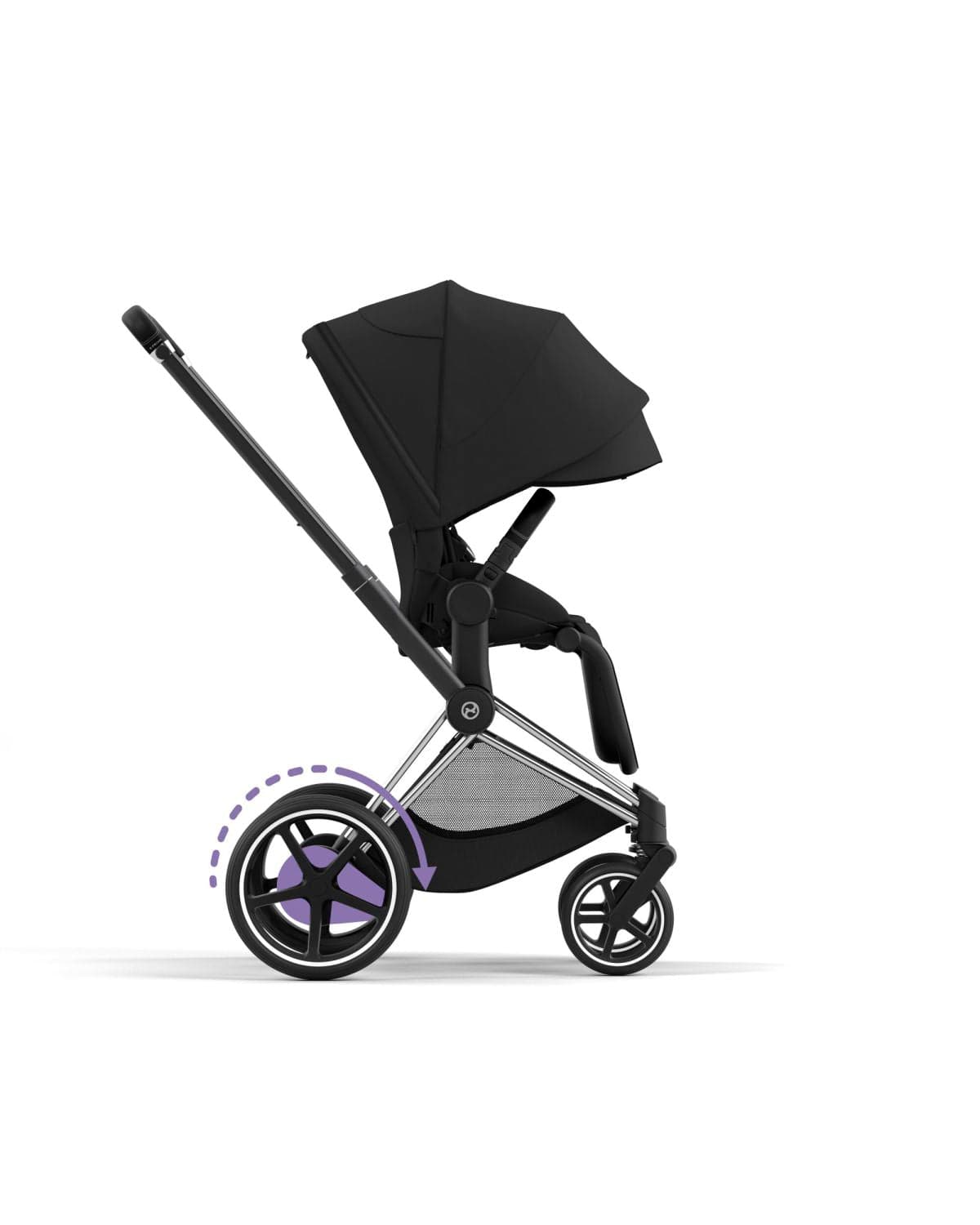 Cybex ePriam 2 Electronic Assist Stroller (One Box) - Chrome / Black / Sepia Black