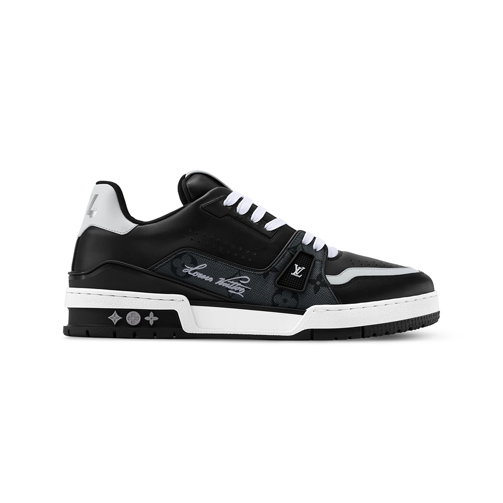 LV  Trainer Black Monogram Leather Sneaker