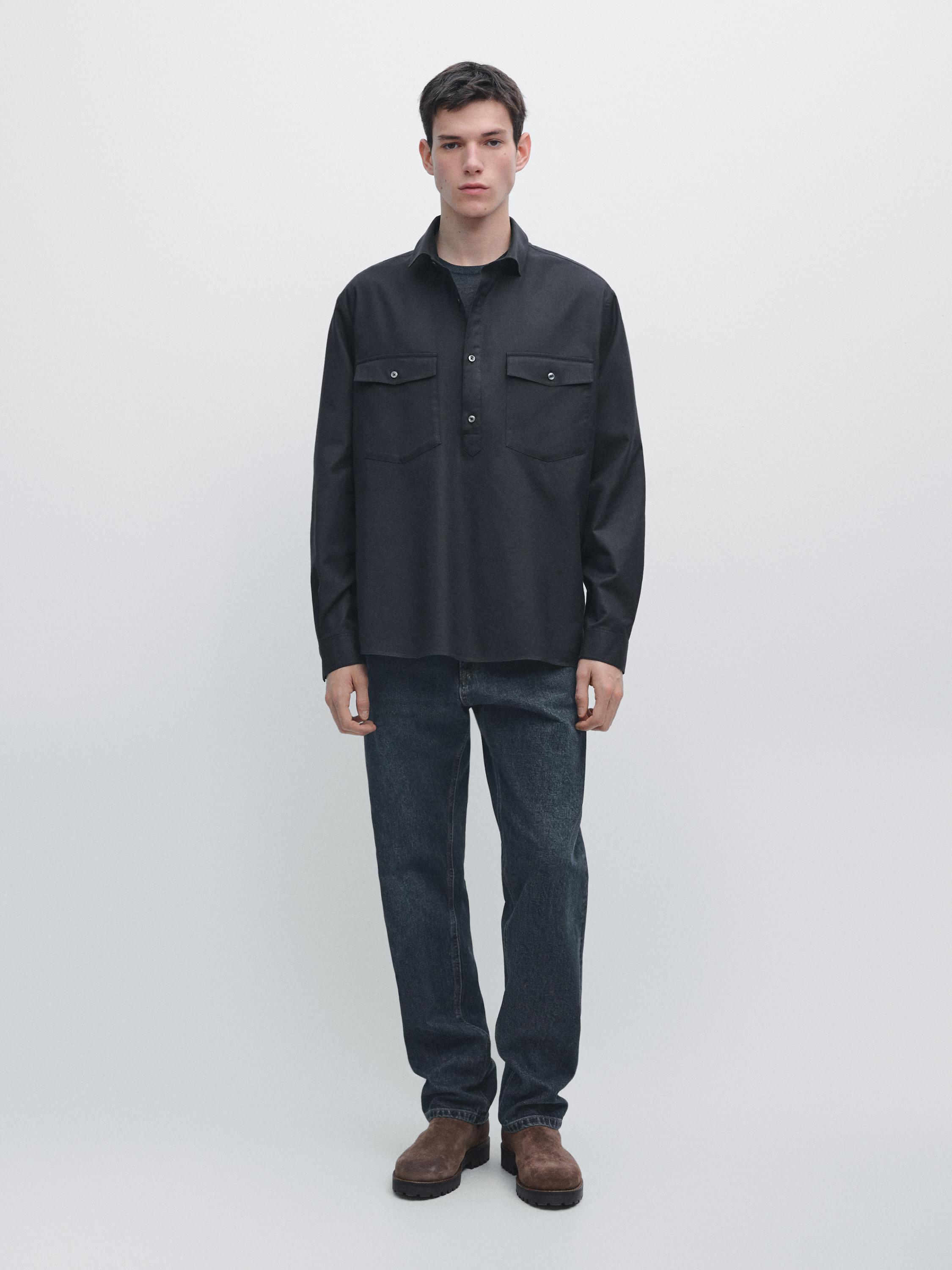 Camisa bolsillos algodón