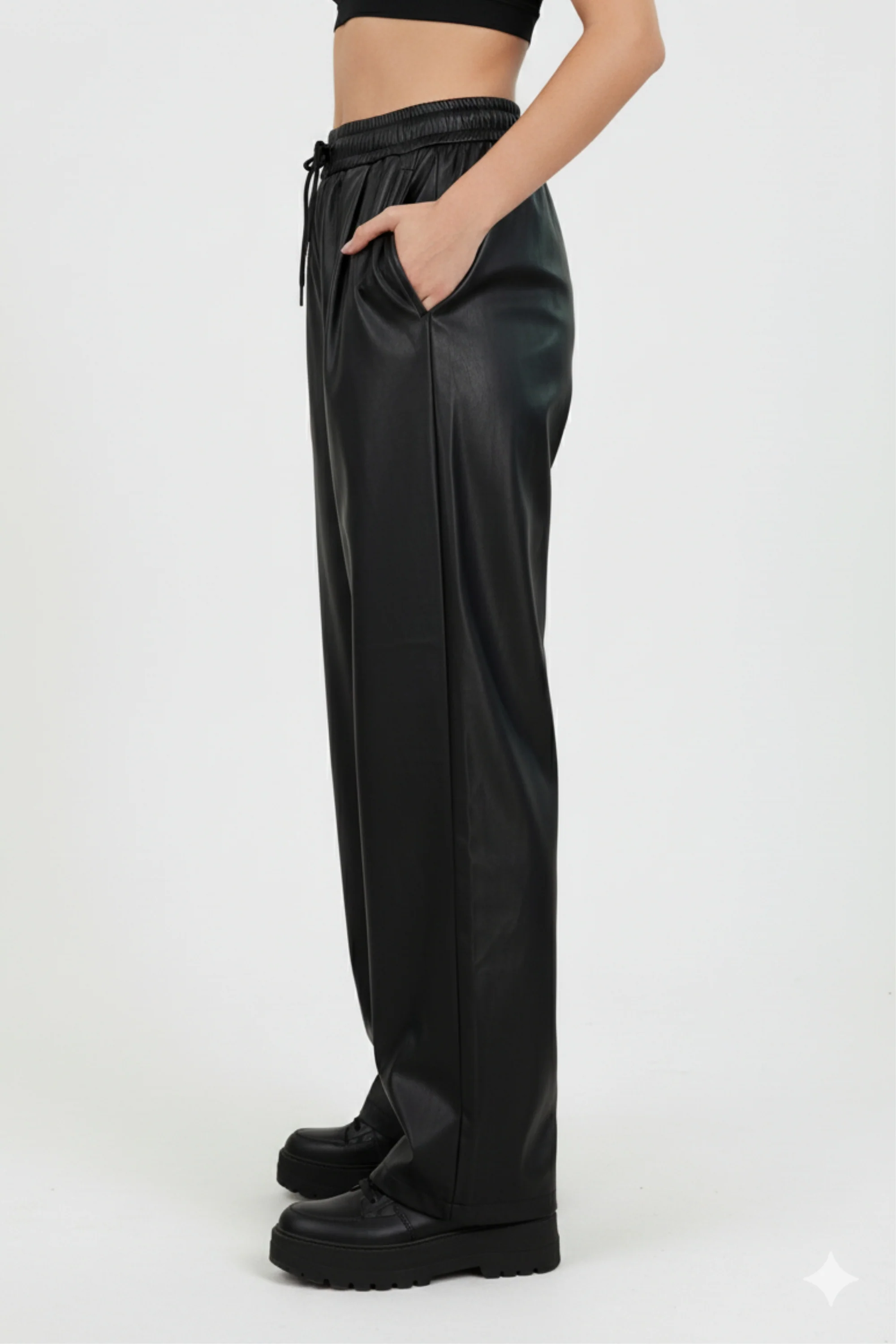 Edgy Black Faux Leather pants
