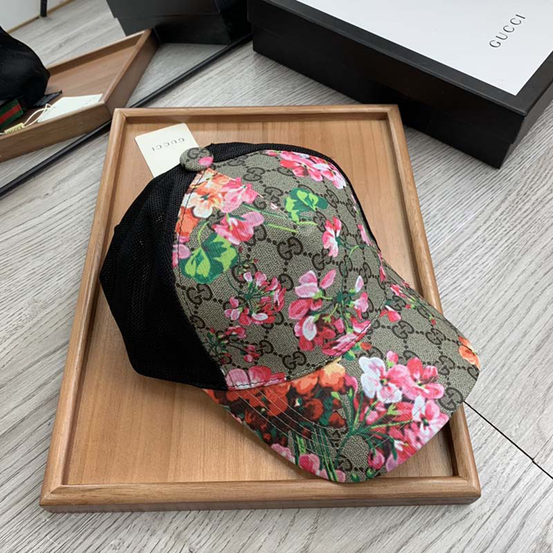 Classical Mesh Back Adjustable Flowers Baseball Cap MZ-916133