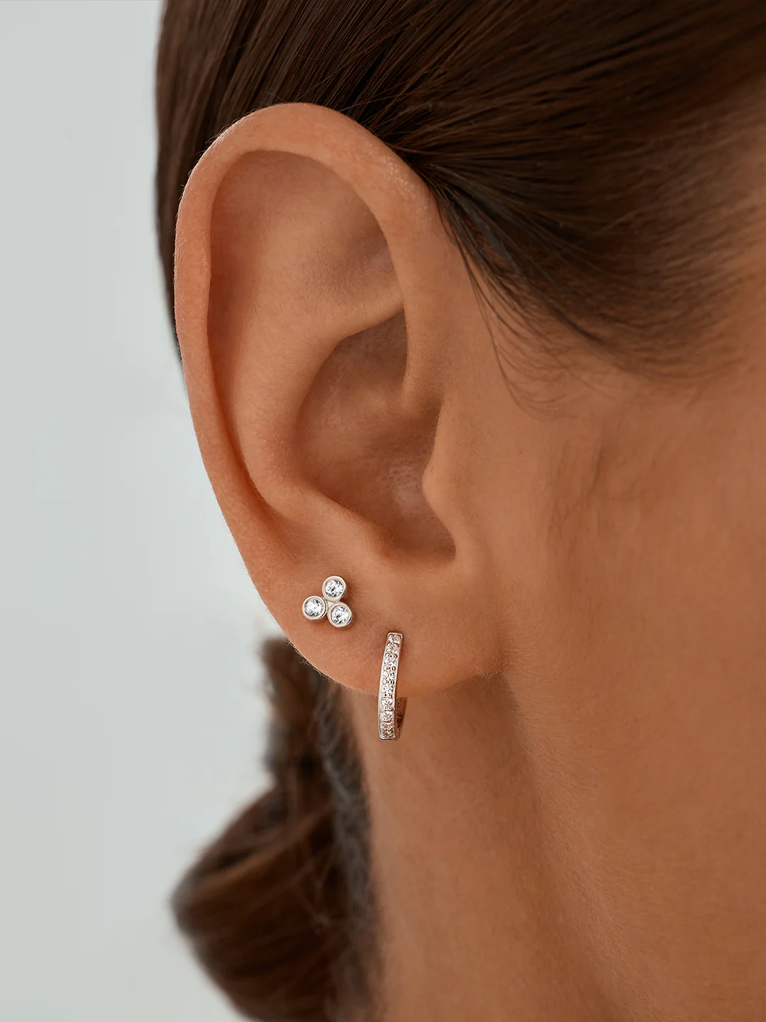 Trio Bezel Sapphire Studs