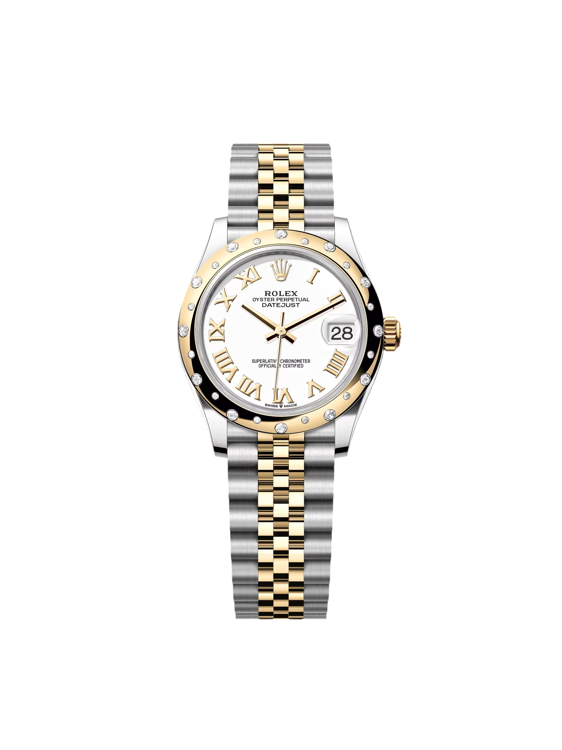 Rolex Datejust m278343-0001/0002 White Dial Yellow Rolesor Oyster Watch