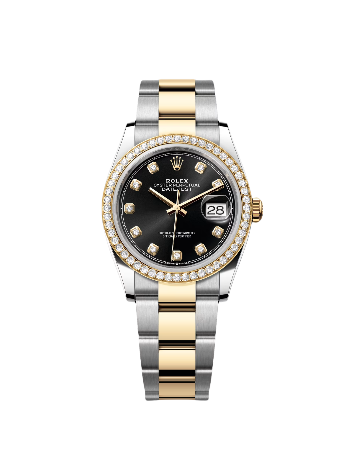 Rolex  Datejust 36mm 126283 Bright Black Dial Oyster Bracelet Watch