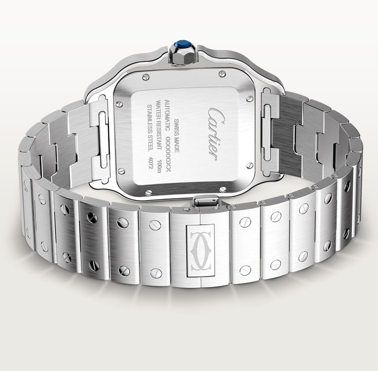 Santos de Cartier watch Large model Silvered opaline dial 39.8 mm