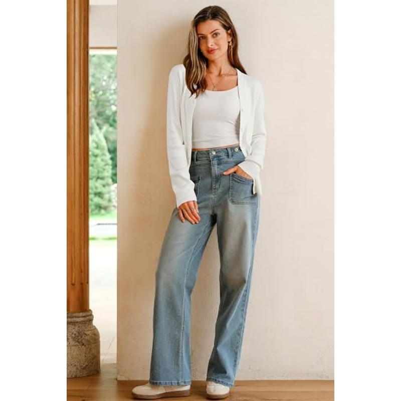 Women Wool‑Blend Button‑Down Knit Cardigan V‑Neck Long Sleeve Cropped Business Casual Fall Knit Outer Top