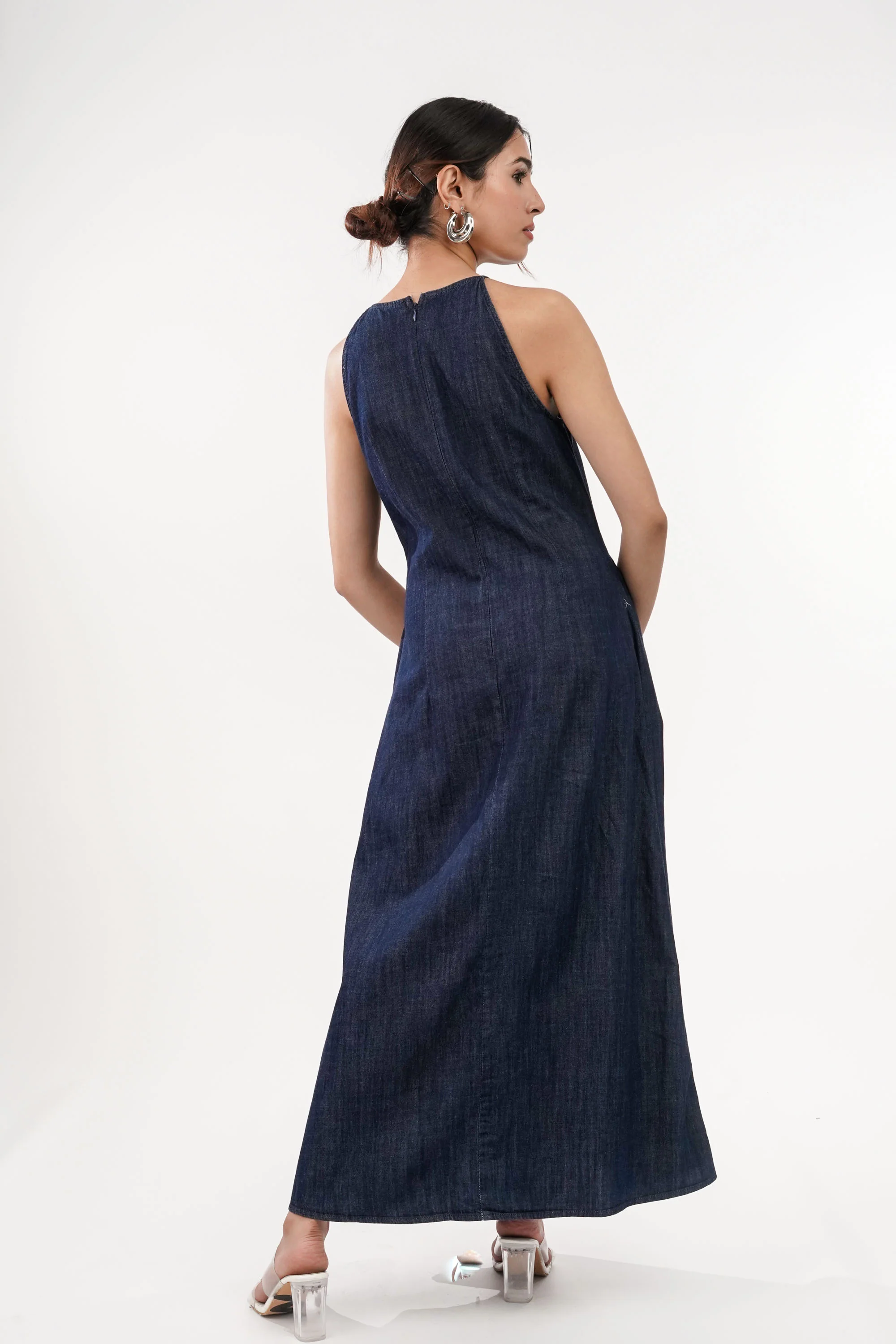 Edith Denim Halter Dress