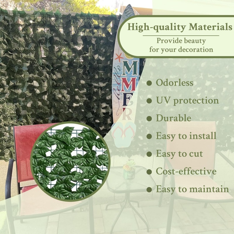 GREENFOLD Artificial Ivy Privacy Fence Wall Screen