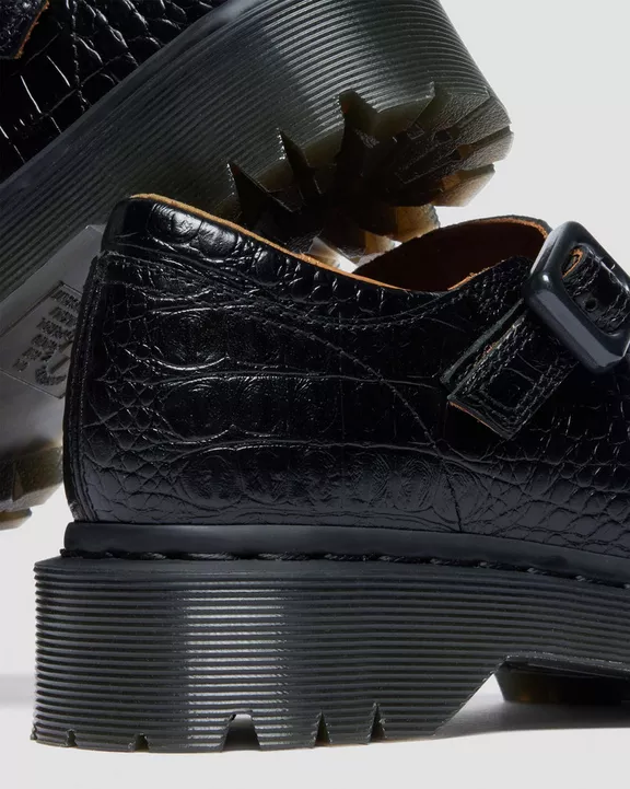 Rejena Mary Jane Croc Emboss Leather Shoes