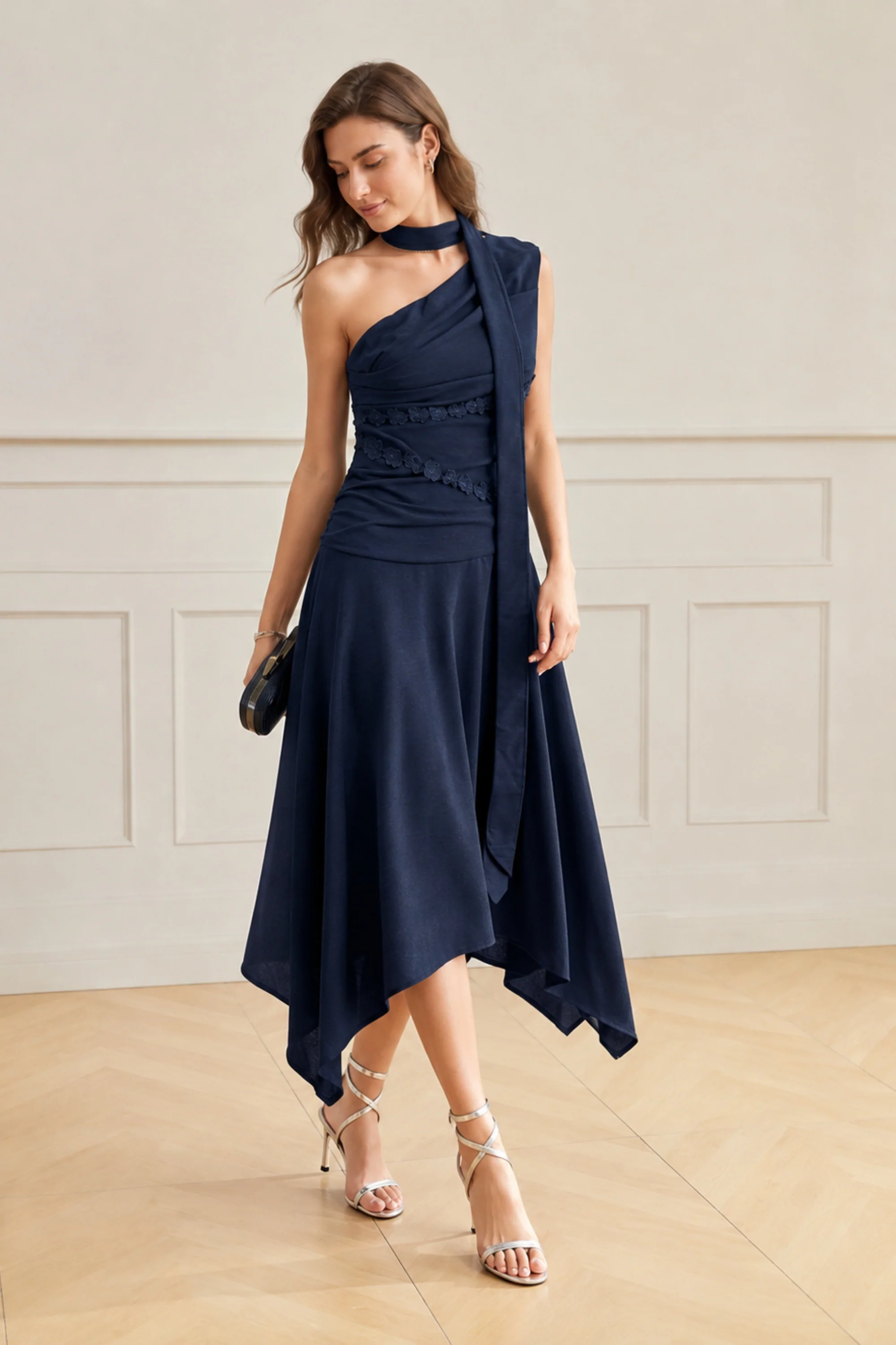 Twilight One-Shoulder Drape Dress