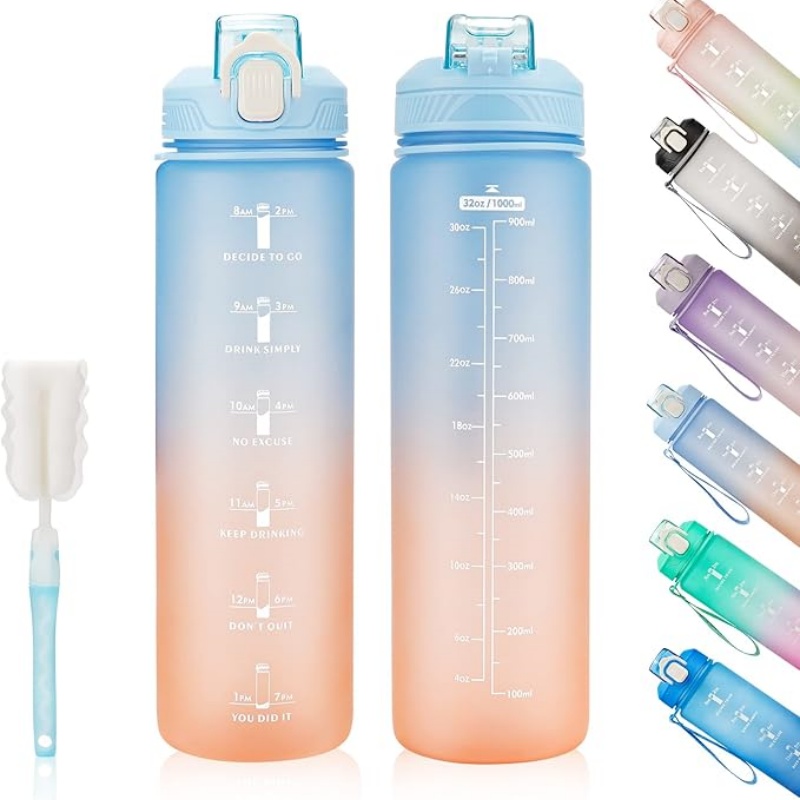 THERMOCLOUD Motivational Water Bottle with Time Marker