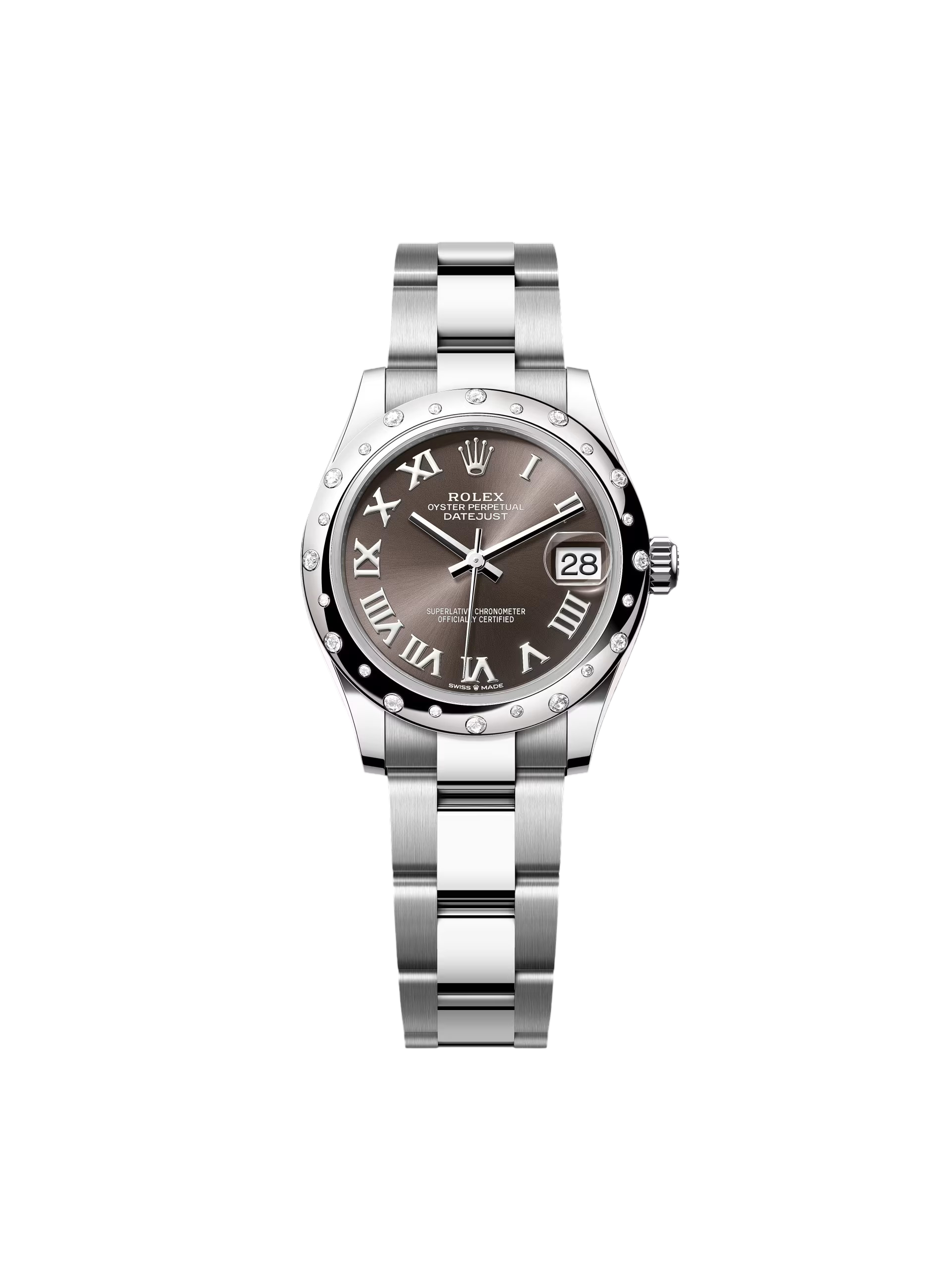 Rolex Datejust m278344 Dark Grey Dial 31mm Domed Diamond
