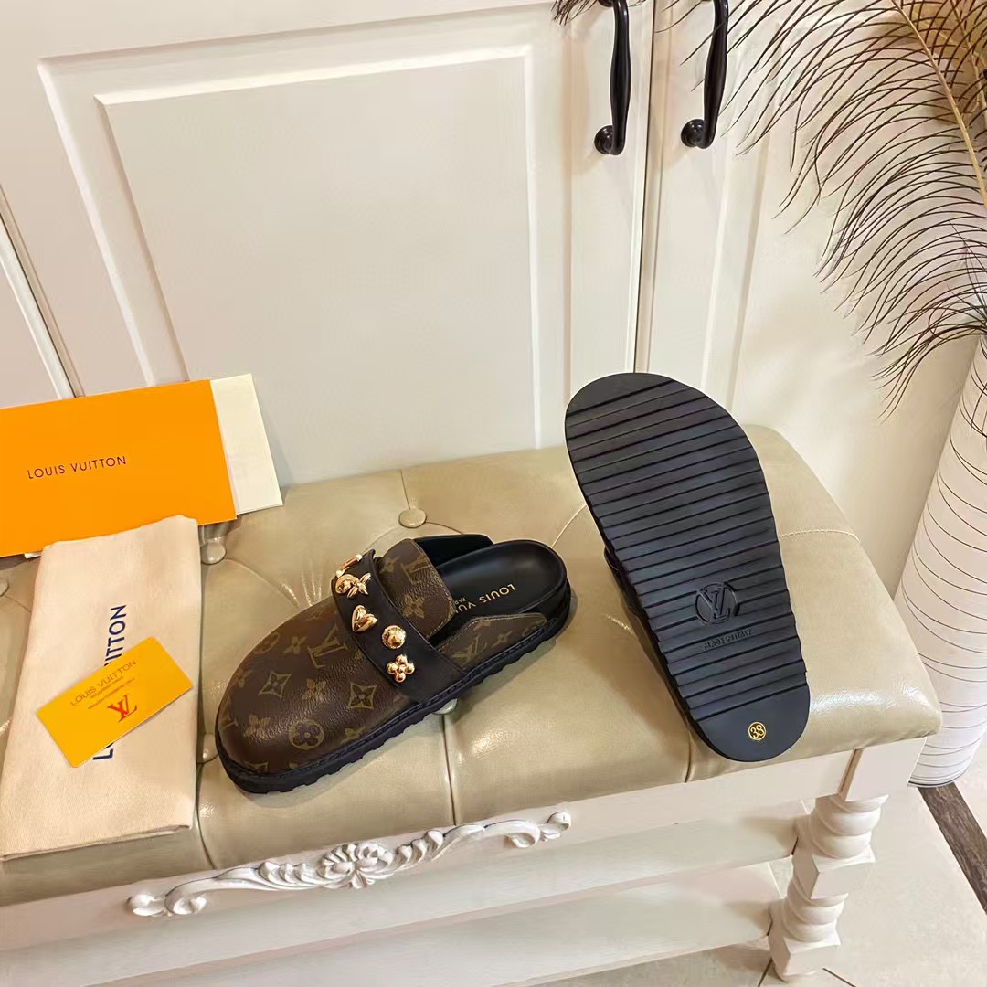 Classic Real Leather Adjustable Straps Slippers LX-872226