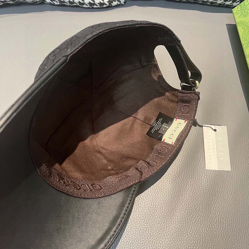 Fashion Adjustable Black Leather Baseball Cap MZ-916080