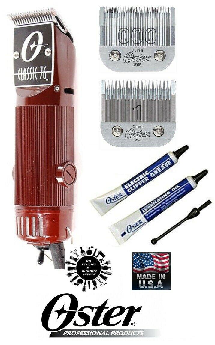 OSTER 76 Classic Hair Stylist Barber CLIPPER KIT #000,#1 Detachable Blade SET