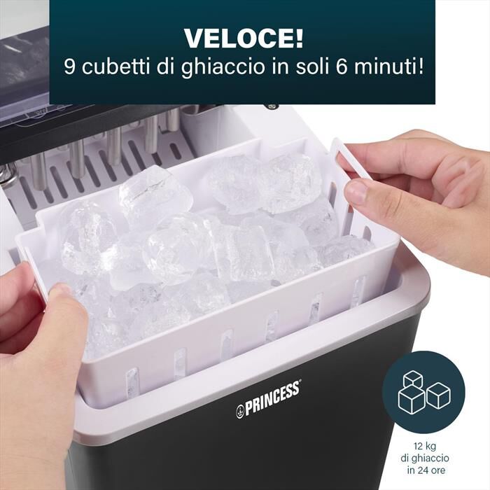 PRINCESS - 283098 - FABBRICATORE DI GHIACCIO-Nero / Plastica