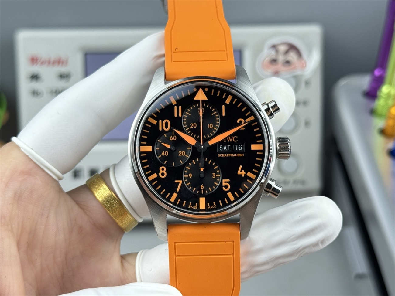 IWC Pilot IW388108 Replica – AMG Orange Dial Chronograph Edition