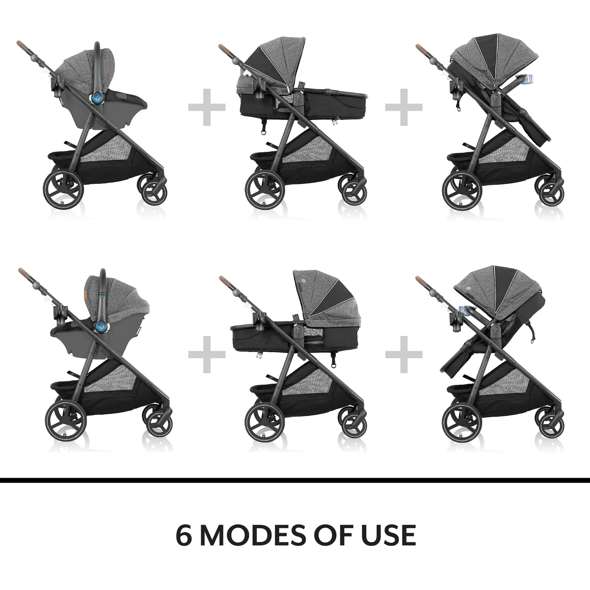 Evenflo Shyft Intuiti+ Travel System w/ Revolve180 LiteMax NXT with SensorySoothe - Dubhan Black