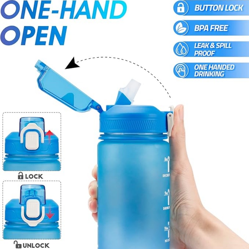 THERMOCLOUD Motivational Water Bottle with Time Marker