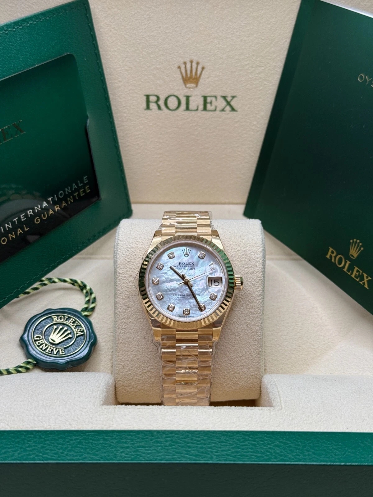Rolex Datejust m278278-0020 White 31mm Dial President Bracelet Watch