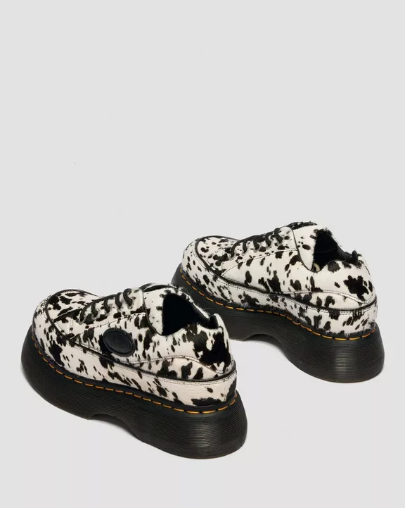 Buzz 5-Eye Dalmatian Hair On Leather Shoes
