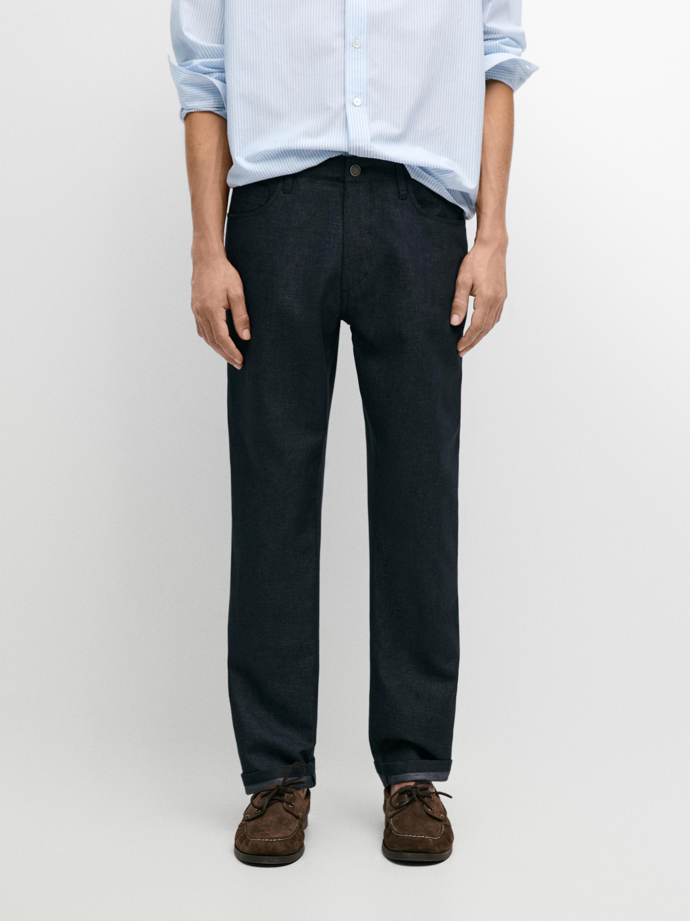 Pantalón cinco bolsillos algodón lino