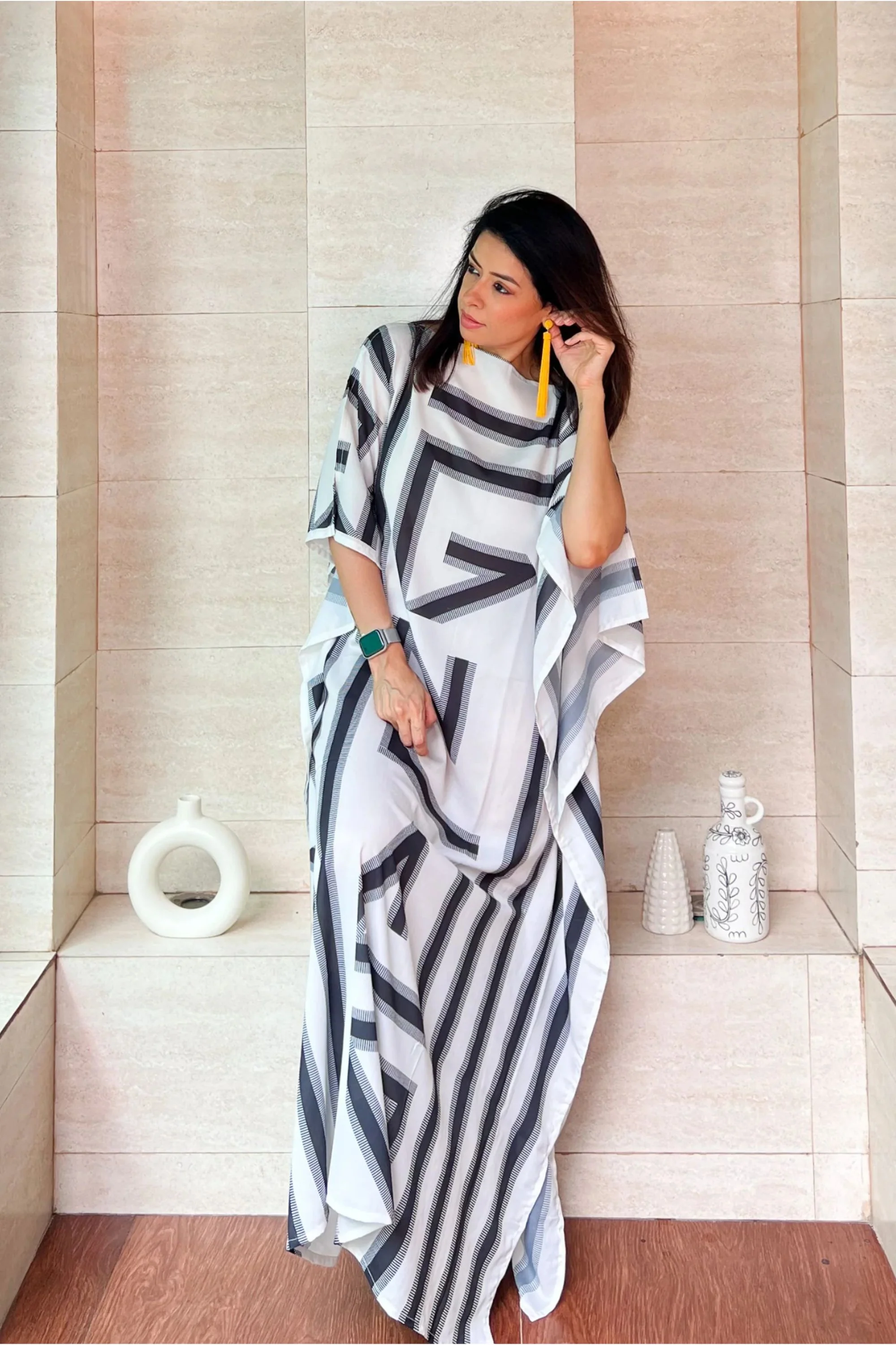 White Oasis Kaftan Dress