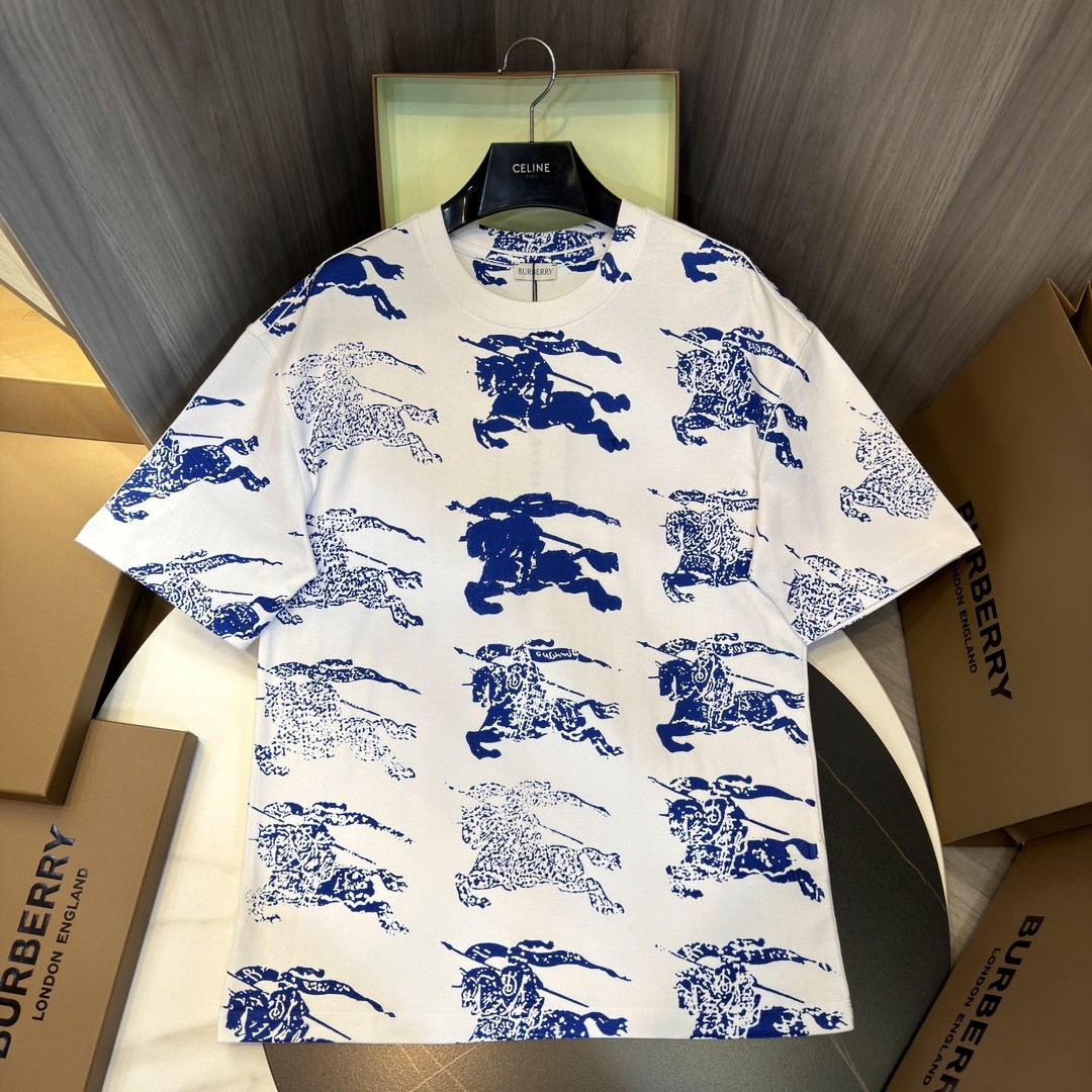 BBR 2024ss the latest full-body knight texture sense printed cotton t-shirt