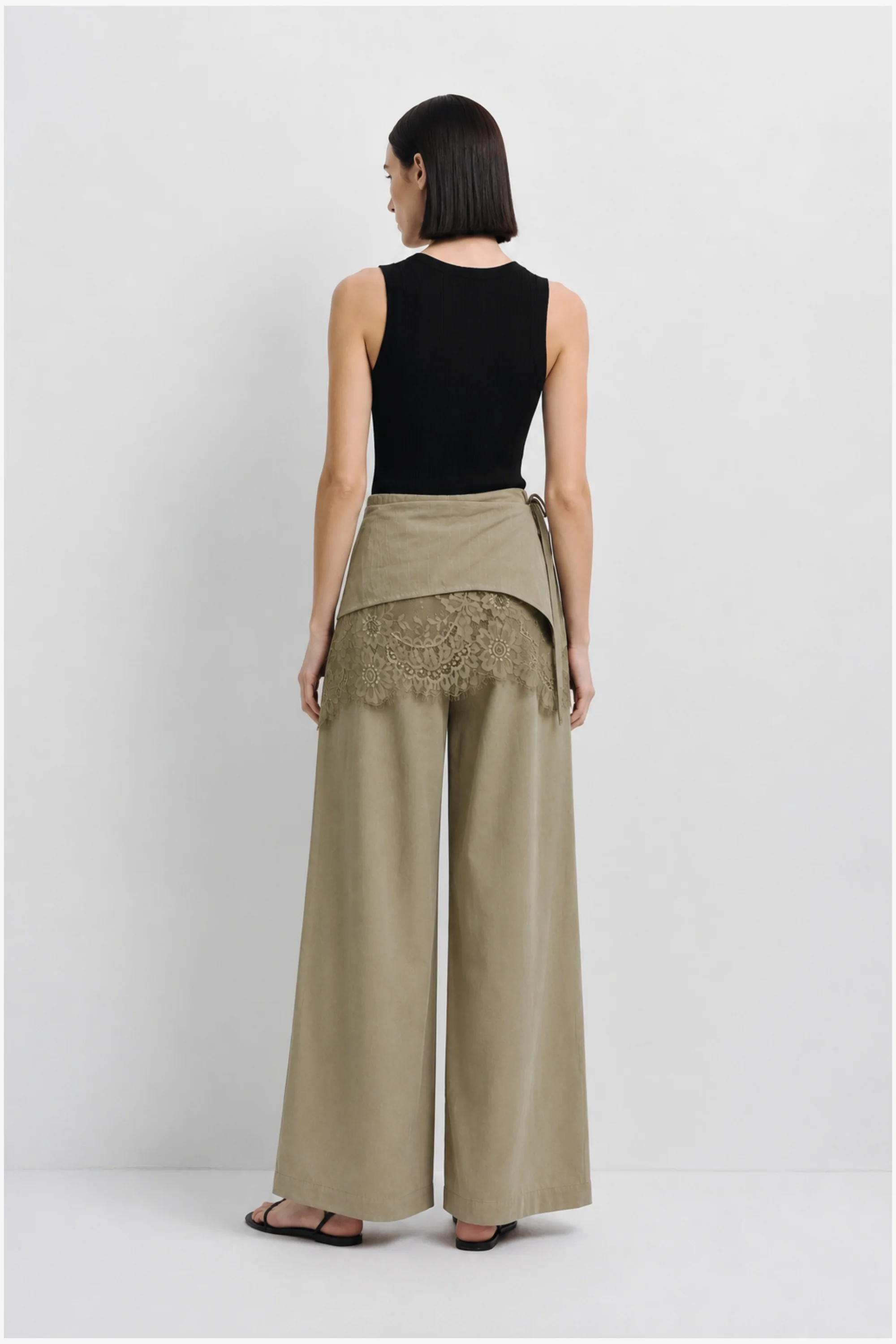 Sage Lace Overlay Pants