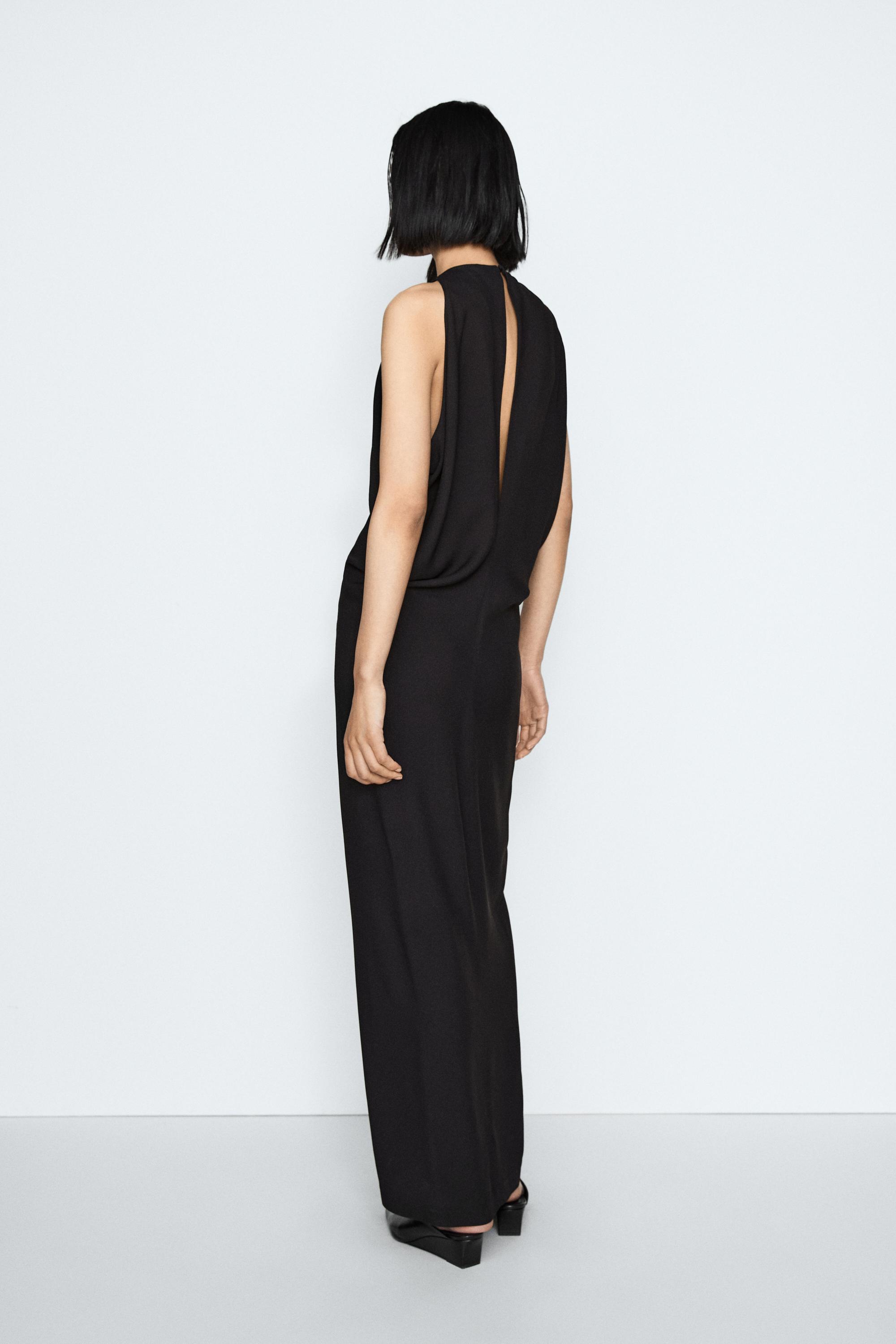 Vestido midi detalle pliegues