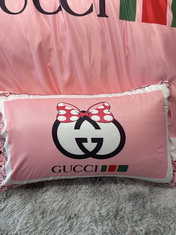 Fashion Washable Silk Digital Pink Bedding Sets(1 Quilt,1 Sham,2 pillow cases)SJT-986063