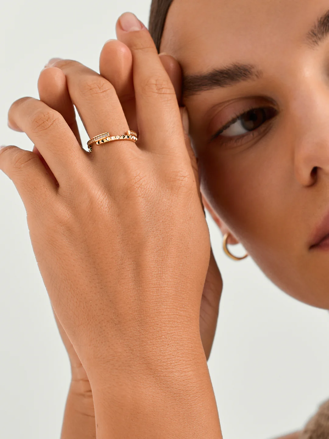 Pave Double Layer Ring