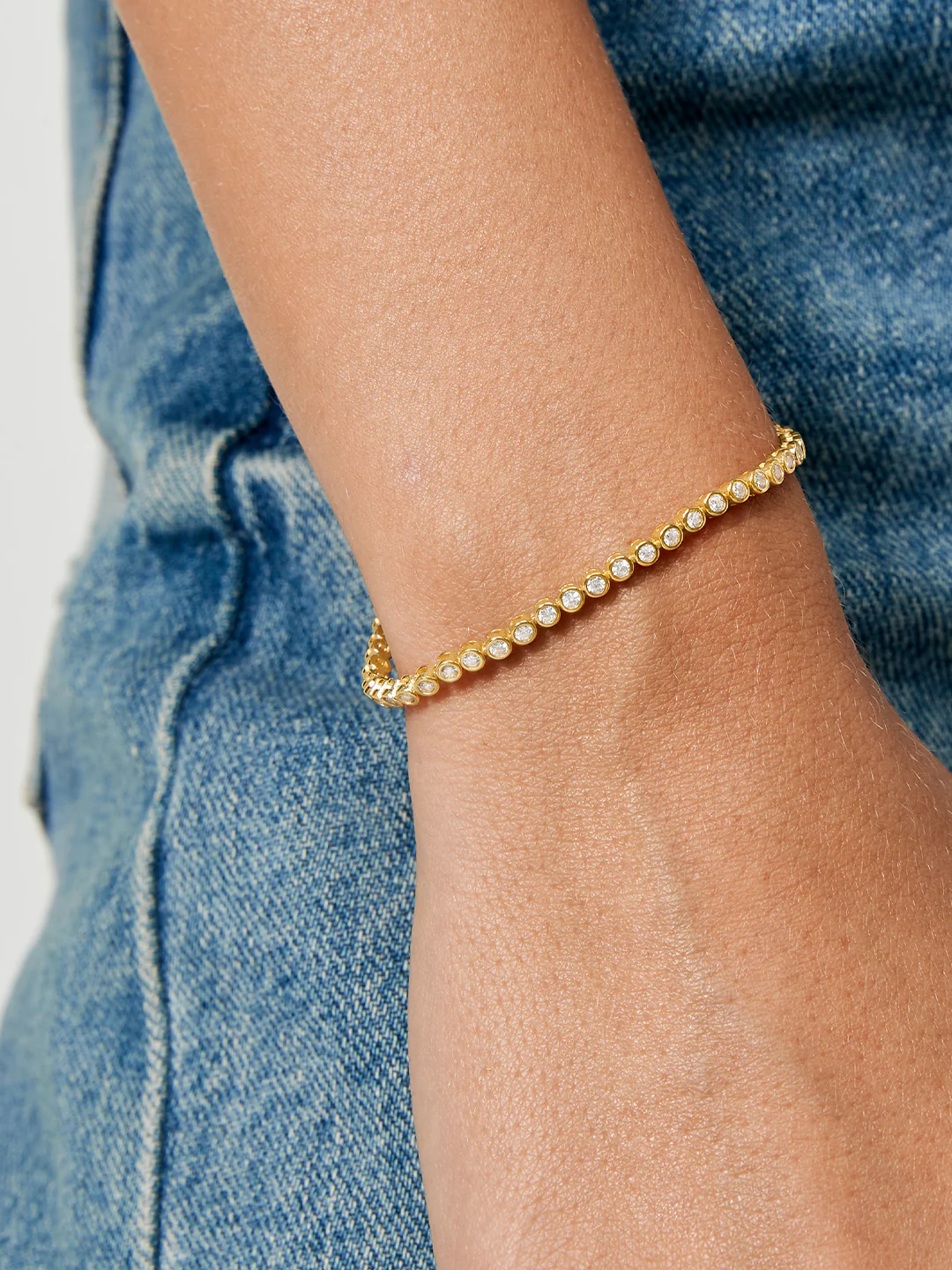 Bezel Sapphire Tennis Bracelet