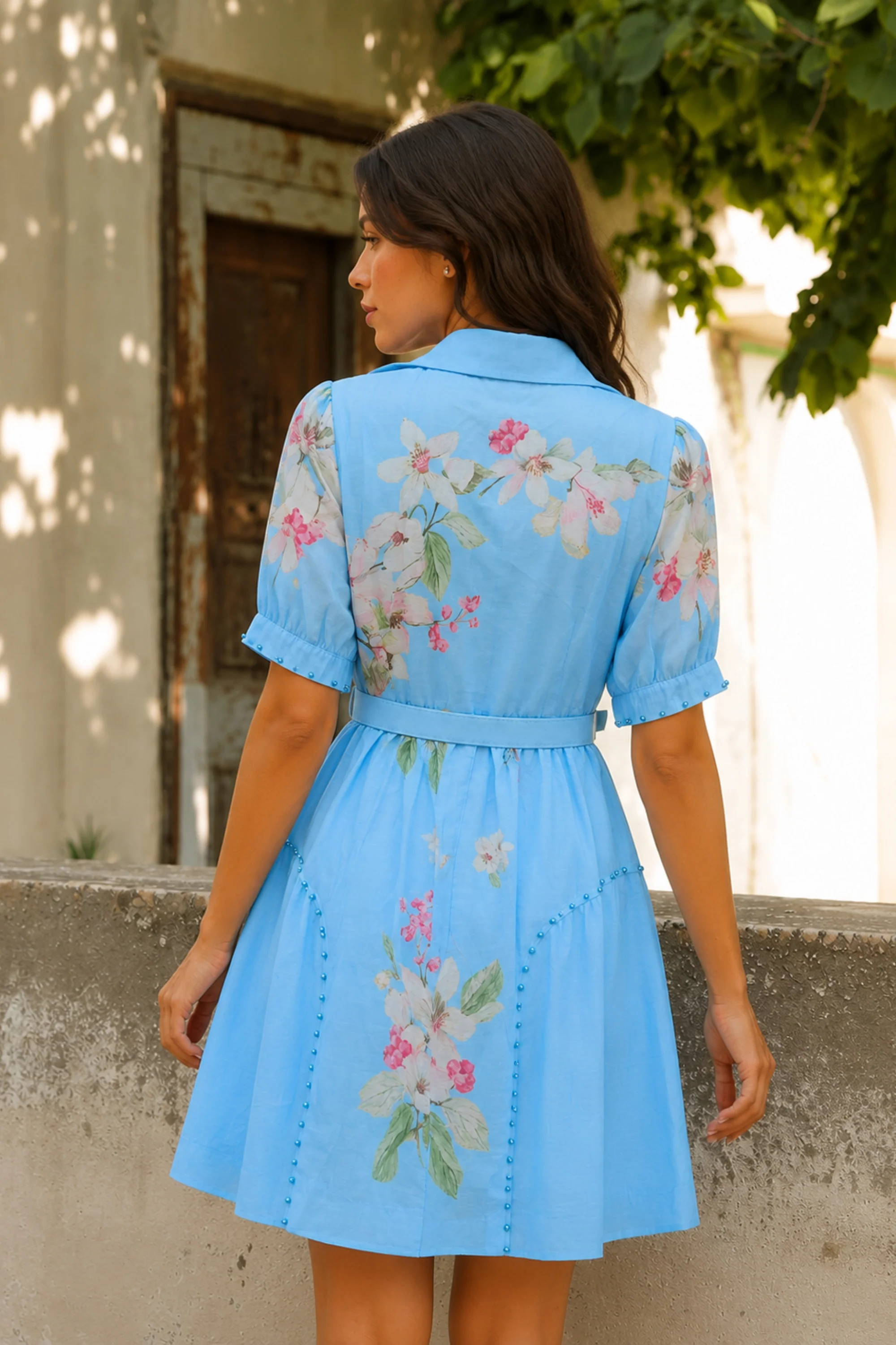 Bougainvillea Bloom Belted Dress