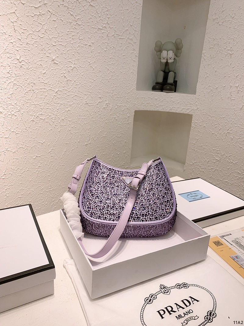 9.4″ Full Diamonds Leather Handbag BB-921024