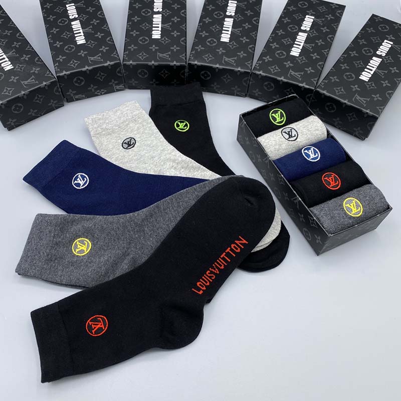 Set of 5 Pairs of Cotton Breathable Crew Socks WZ-924000256