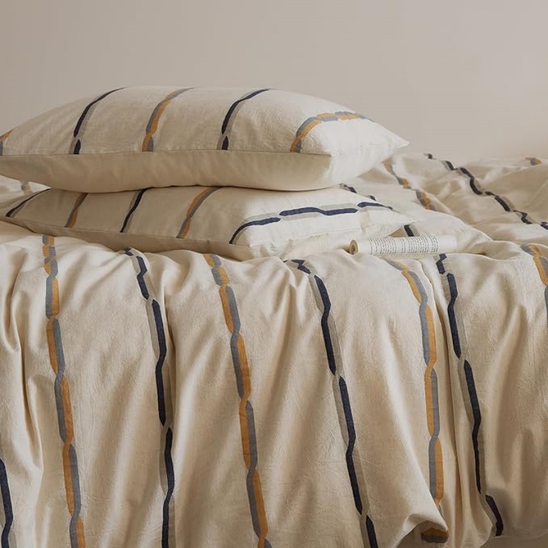 Cotton Linen Jacquard Duvet Cover Set