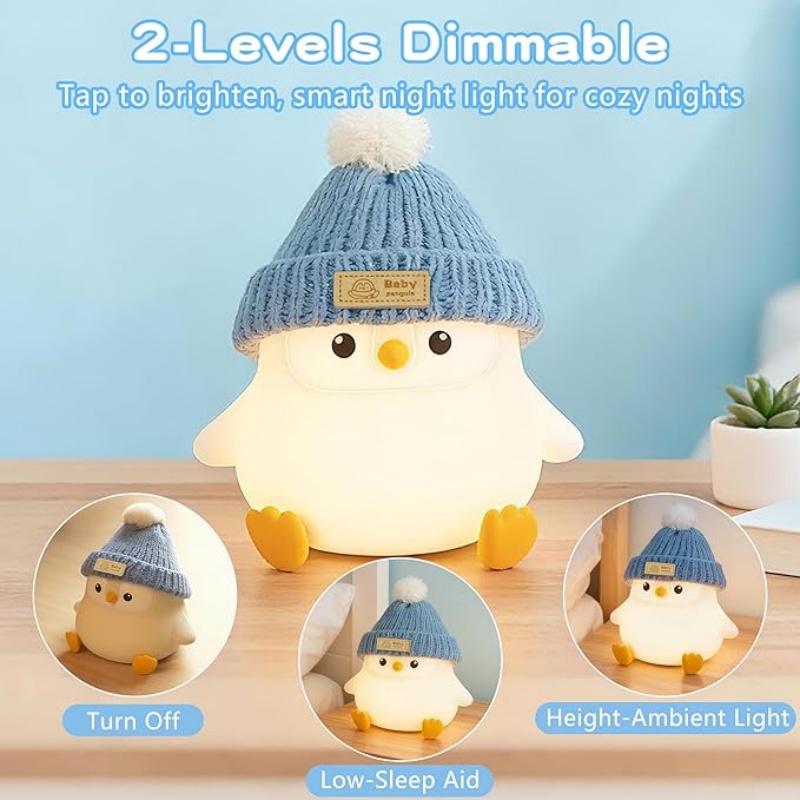 Penguin Lamp with Knit Hat