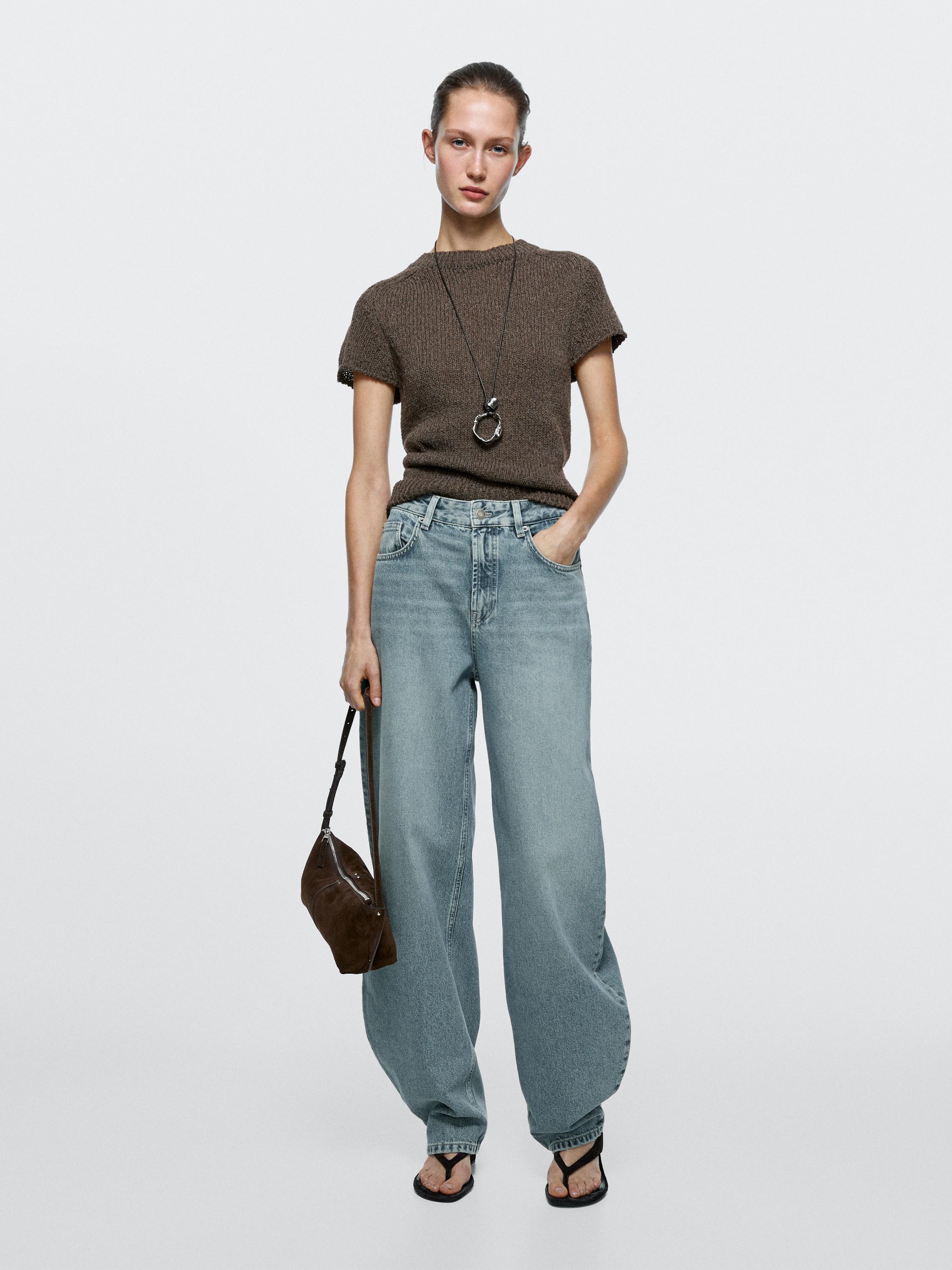 Jeans barrel fit tiro alto