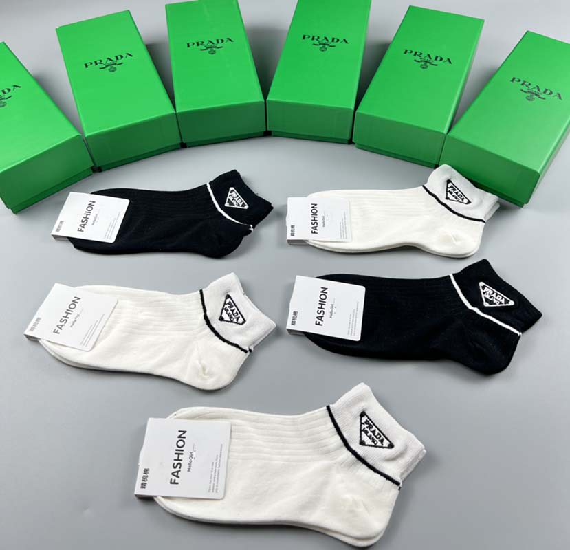 Set of 5 Pairs of Cotton Breathable Ankle Socks WZ-924000257