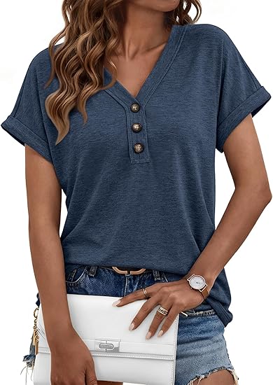 AERLEN Short Sleeve V Neck T Shirts