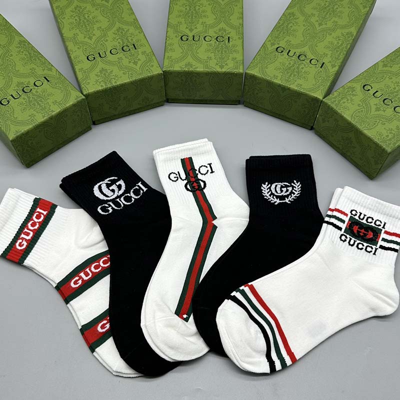 Set of 5 Pairs of Cotton Anti-bacterial Ankle Socks WZ-924000176