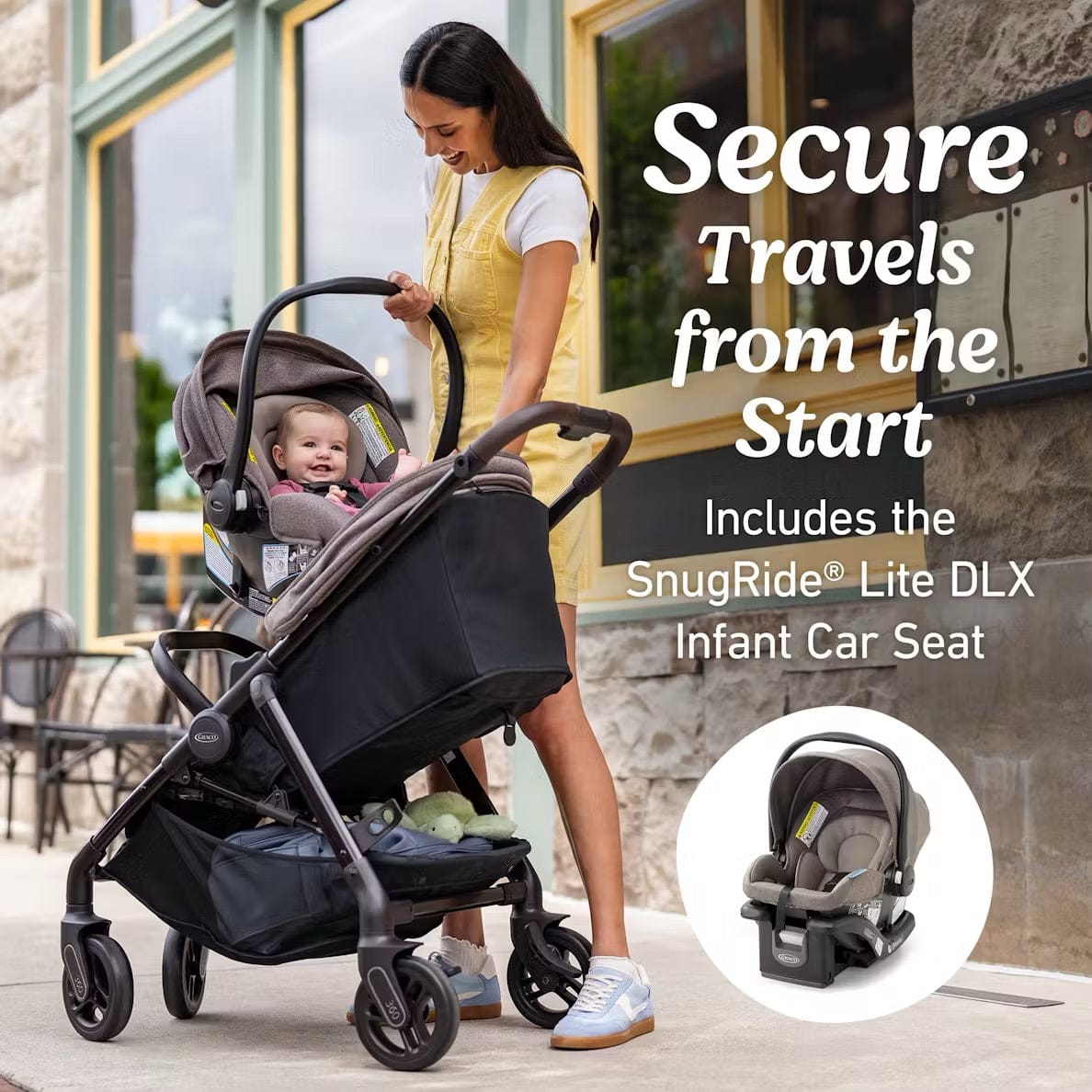 Graco Merge + SnugRide Lite DLX Travel System - Sable