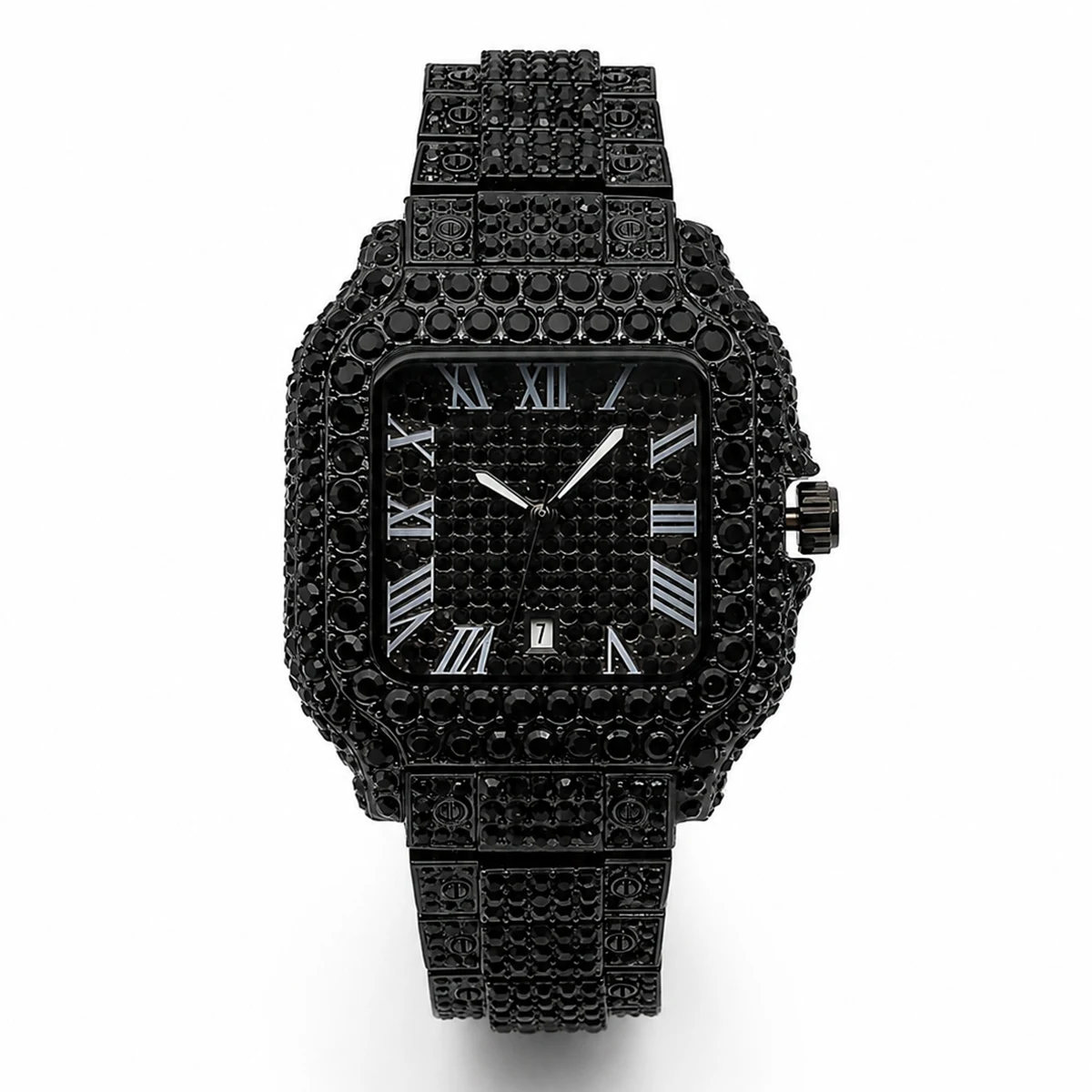 Black Diamond Watch For Men Iced Out Square Men’s Quartz Watches